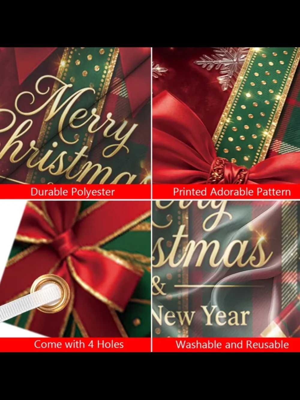 (2D) Holiday Merry Christmas & Happy New Year Door Banner